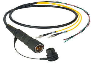 Camplex LEMO PUW to Dual ST & Blunt Lead In-Line Fiber Breakout 10 Foot