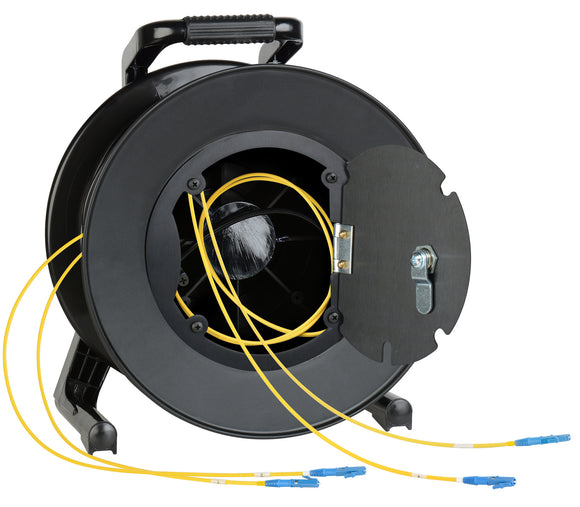 Camplex 2-Channel LC Single Mode Fiber Optic Tactical Snake on Reel 100 Ft