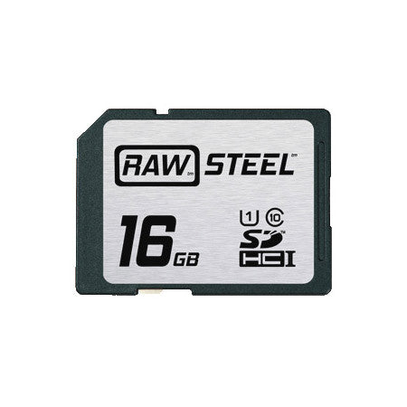 Hoodman RAWSDHC16GBU1 Raw Steel Class 10 SDHC Card - 16GB