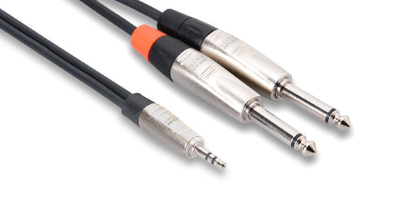 Hosa HMP-006Y Pro Stereo Breakout Cable REAN 3.5 mm TRS to Dual 1/4in TS 6FT