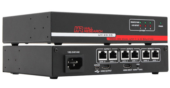 Hall Research UH-2D-3S 3-Port HDMI on Dual UTP Extender