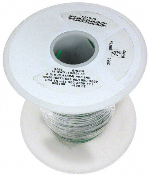 NTE Electronics 24 AWG 300V Stranded Hook-Up Wire 100FT Gray