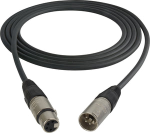 TecNec Intercom Straight Extension Cable 4-Pin XLR-M to XLR-F 10FT