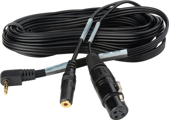 Sescom iPhone/iPod/iPad RA TRRS to XLR Mic & 3.5mm Monitor Cable 12 Ft