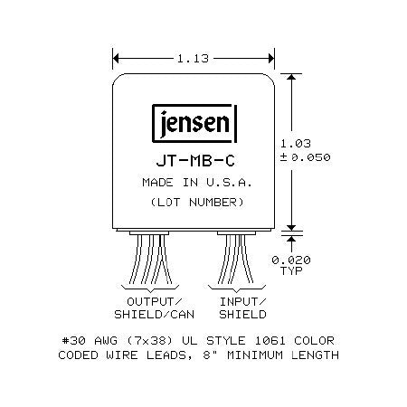 Jensen JT-MB-C Microphone Bridging Transformer