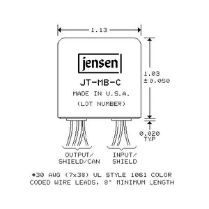 Jensen JT-MB-CTB Microphone Bridging Transformer with Threaded Bushing