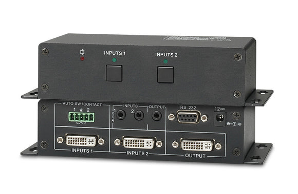 KanexPro DVISW2A DVI 2x1 Switcher with built-in HDCP - Audio & RS-232