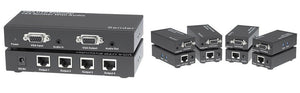 KanexPro VGAEXTX4 1x4 VGA with Audio Splitter / CAT5 Extender System (Trans & 4-Rec)