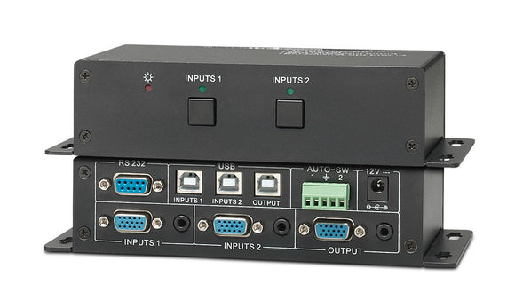 KanexPro VGASWUSB VGA 1x2 Auto-Switcher with USB 20 and Stereo Audio