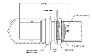 Kings 7704-5 Male Bulkhead Chassis Mount Solder Point Receptacle 1in Round Hole