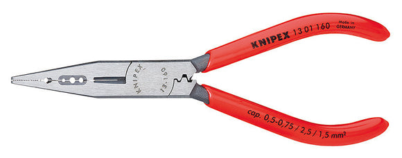 Knipex 13 01 160 Electrician Pliers - Head Polished - Plastic Coated Handles