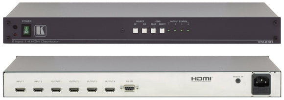 Kramer VM-24H Dual Input 1x4 HDMI Distribution Amp with RS232 Control