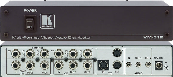 Kramer VM-312 1:2 Multi-Format Video DA with Stereo Audio