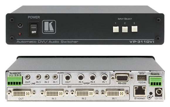 Kramer VP-311DVI 3x1 Automatic DVI Analog/Digital Audio Switcher