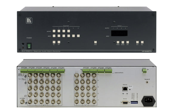 Kramer VP-64ETH RGBHV & Balanced Audio 6x4 Matrix Switcher w/Ethernet Control