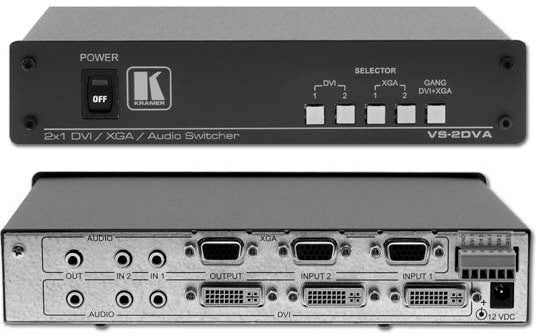 Kramer VS-2DVA-R 2x1 Computer Graphics Video/DVI and Stereo Audio Switcher