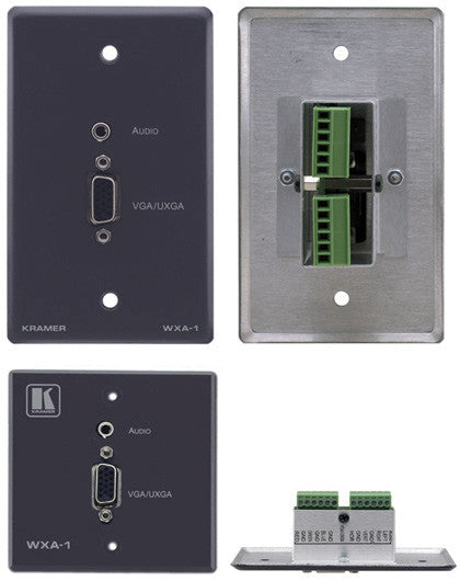 Kramer WXA-1 Passive Wall Plate 15-pin HD & 3.5mm Stereo Audio (White)