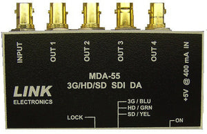 Link Electronics MDA-55 1 x 4 3G/HD/SD SDI or ASI Distribution Amplifier