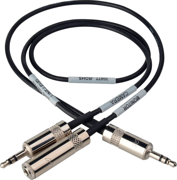 Sescom LN2MIC-TAS-MON Tascam DR-100 35d 3.5mm Line to Mic Cable w/Monitoring Tap