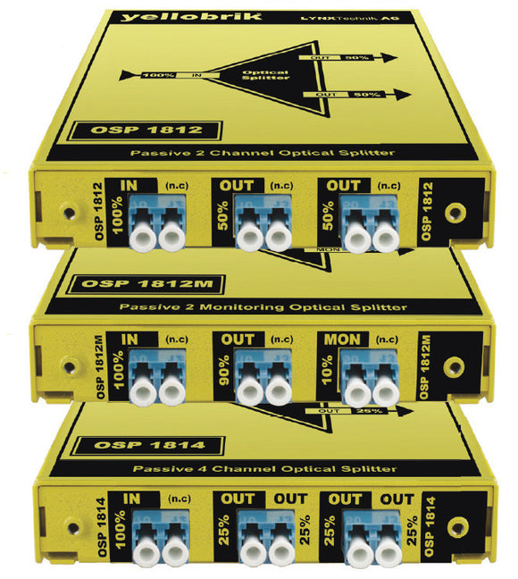 LYNX Technik Yellobrik 4 Channel Optical Splitter - Each 25 Percent