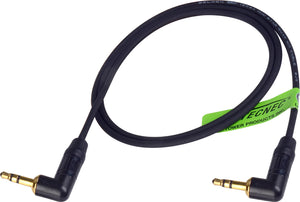 TecNec Lo-Pro Low Profile Star Quad 3.5mm Stereo Male to Right Angle Male Patch Cable 1.5FT