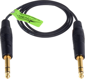 TecNec Lo-Pro Low Profile Star Quad 1/4in Stereo Male to Male Patch Cable 6FT