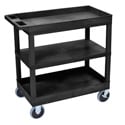 Luxor EC121HD-B Three Shelf Utility Cart