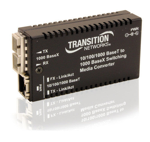 Transition Networks 10/100/1000Btx to 1000Bsx MM SC Media Converter�