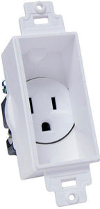 Midlite Single-Gang Decor Recessed AC Receptacle White