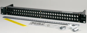 Canare MJ2-M32-2U-BLK 2x32 2 RU Unloaded Patch Panel with Jack Mount Screws 2RU