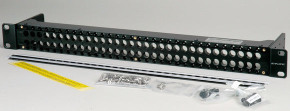 Canare MJ2-M32-2U-BLK 2x32 2 RU Unloaded Patch Panel with Jack Mount Screws 2RU