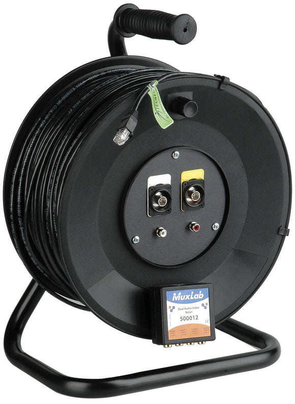 Cable Reel Dual AV Systems over CAT5 with 250FT of Belden 1583 Datatwist Cable