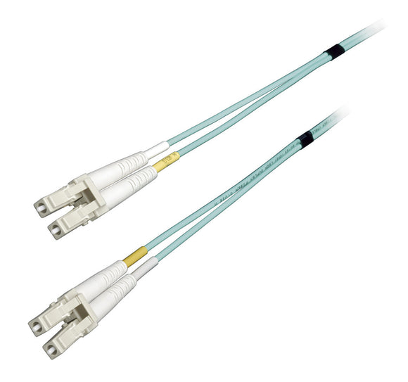 50-Meter 50/125 Fiber Optic Patch Cable Multimode Duplex LC to LC - 10-Gig Aqua