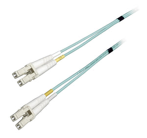 15-Meter 50/125 Fiber Optic Patch Cable Multimode Duplex LC to LC - 10-Gig Aqua