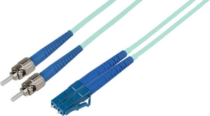 5-Meter 50/125 Fiber Optic Patch Cable Multimode Duplex ST to LC - 10-Gig Aqua