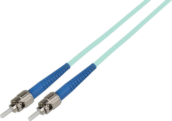 3-Meter 50/125 Fiber Optic Patch Cable Multimode Simplex ST to ST - 10-Gig Aqua