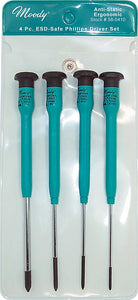 Moody Tools 4-Piece Phillips Screwdriver Set with Fixed ESD-Safe Handles (Long)