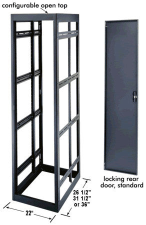 44 Space Rack Enclosure 33.6 in. Deep with Rear Door