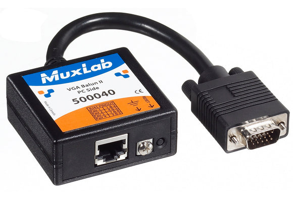 MuxLab 500040 VGA Balun II DB15M PC-Side Videoease CAT5 Balun