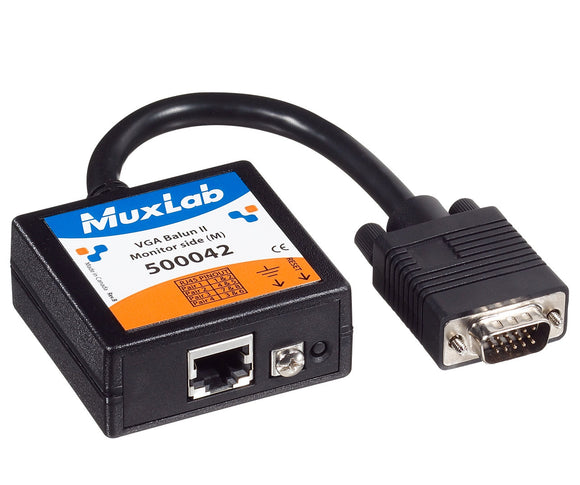 MuxLab 500042 VGA Balun II DB15M Monitor-Side Videoease CAT5 Balun