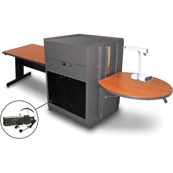 Marvel MVMTRA4830CHDT-E Rectangle Table/Media Center - Acrylic Door - Ear Microphone - Cherry