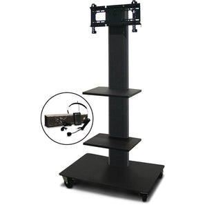 Marvel MVPFS3255DT-2E Monitor Stand with Two Shelves & Earpiece Microphone