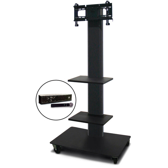 Marvel MVPFS3265DT-2H Monitor Stand with Two Shelves & Hand Microphone