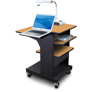 Marvel MVPSE2432OKDT-LT Benchmark Cart with Laptop Shelf & Tilting Shelf- Oak