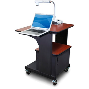 Marvel MVPSM2432CHDT-L Benchmark Cart with Metal Door and Laptop Shelf - Cherry