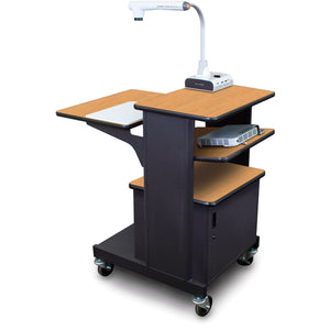 Marvel MVPSM2432OKDT-T Benchmark Cart with Metal Door and Tilting Shelf - Oak