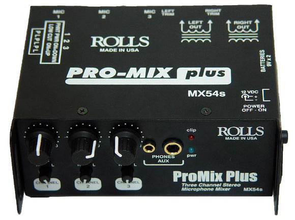 Rolls ProMix Plus 3-Channel Mic Mixer