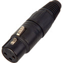 Neutrik NC3FX-B 3-Pin Female XLR Connector Cable End - Black & Gold