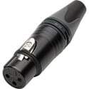 Neutrik NC3FXX-B 3 Pin Female XLR Cable Connector - Black/Gold