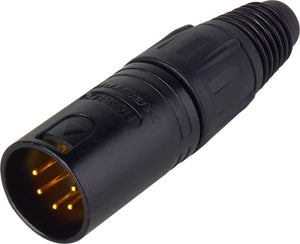 Neutrik NC5MX-B 5-Pin XLR-M Cable Plug with Black Shell & Gold Contacts